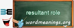 WordMeaning blackboard for resultant role